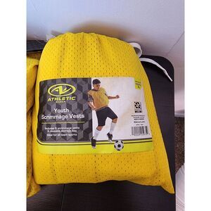Athletic Works Yellow Youth Scrimmage Vests Fits Up To Youth XL(3 bags=18 vests)